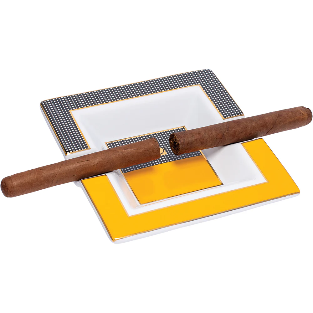 Black & Yellow Checkered Square AshTray - Image 2