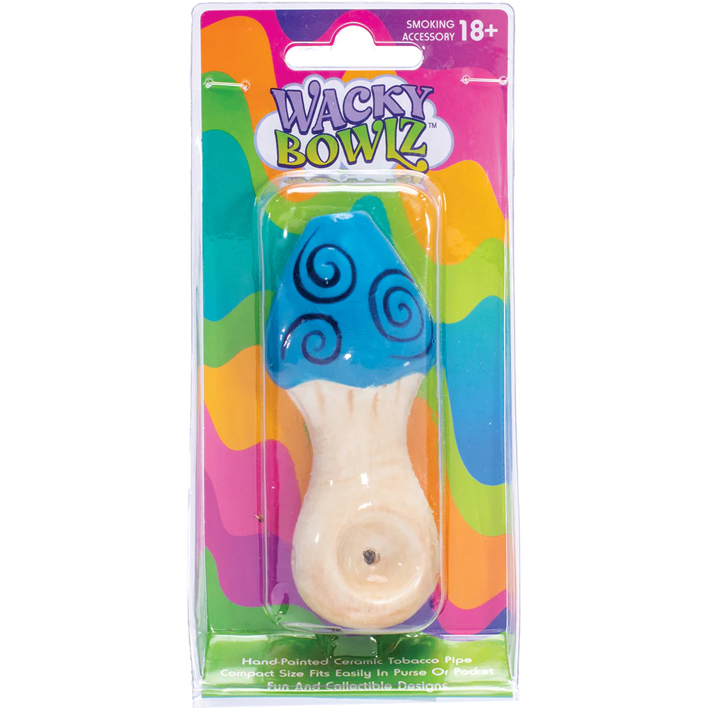 Blue Swirl Mushroom Pipe - Image 2