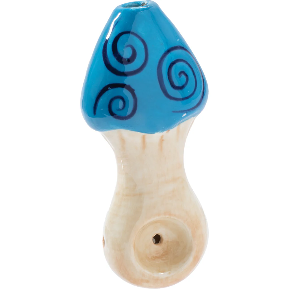 Blue Swirl Mushroom Pipe - Image 3