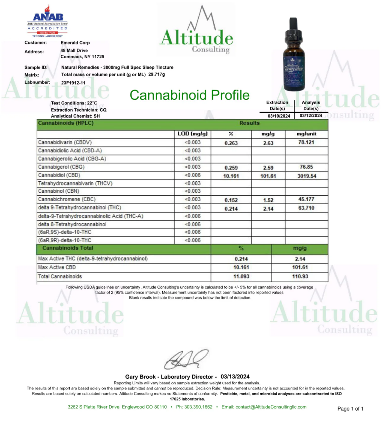 "Sleep" Melatonin Chamomile Organic Full Spectrum CBD Tincture (3000mg) - Image 2