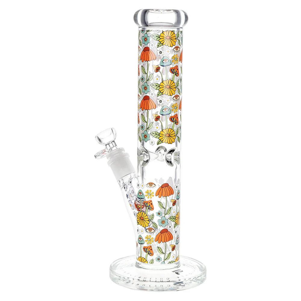Flower Vision Straight Tube Glass Water Pipe - Image 2