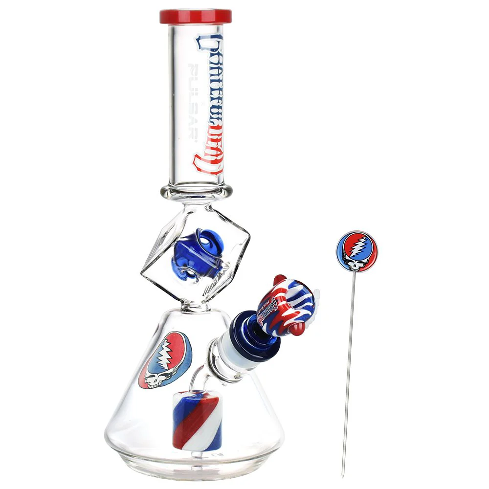 Grateful Dead x Pulsar Inception Cube Beaker Glass Water Pipe