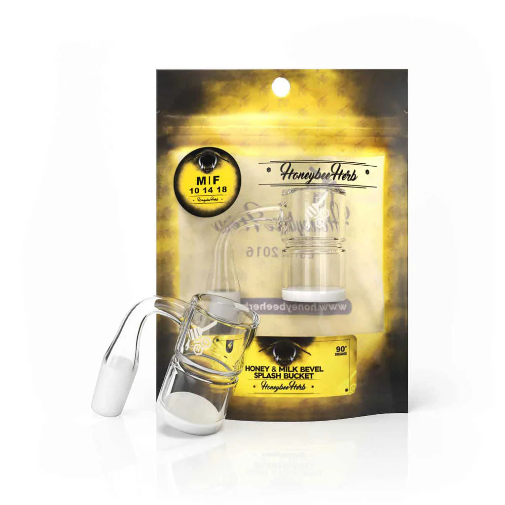 HONEY & MILK BEVEL SPLASH BUCKET QUARTZ BANGER - 90° DEGREE | YL - Image 2