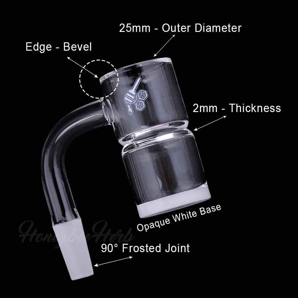 HONEY & MILK BEVEL SPLASH BUCKET QUARTZ BANGER - 90° DEGREE | YL - Image 6
