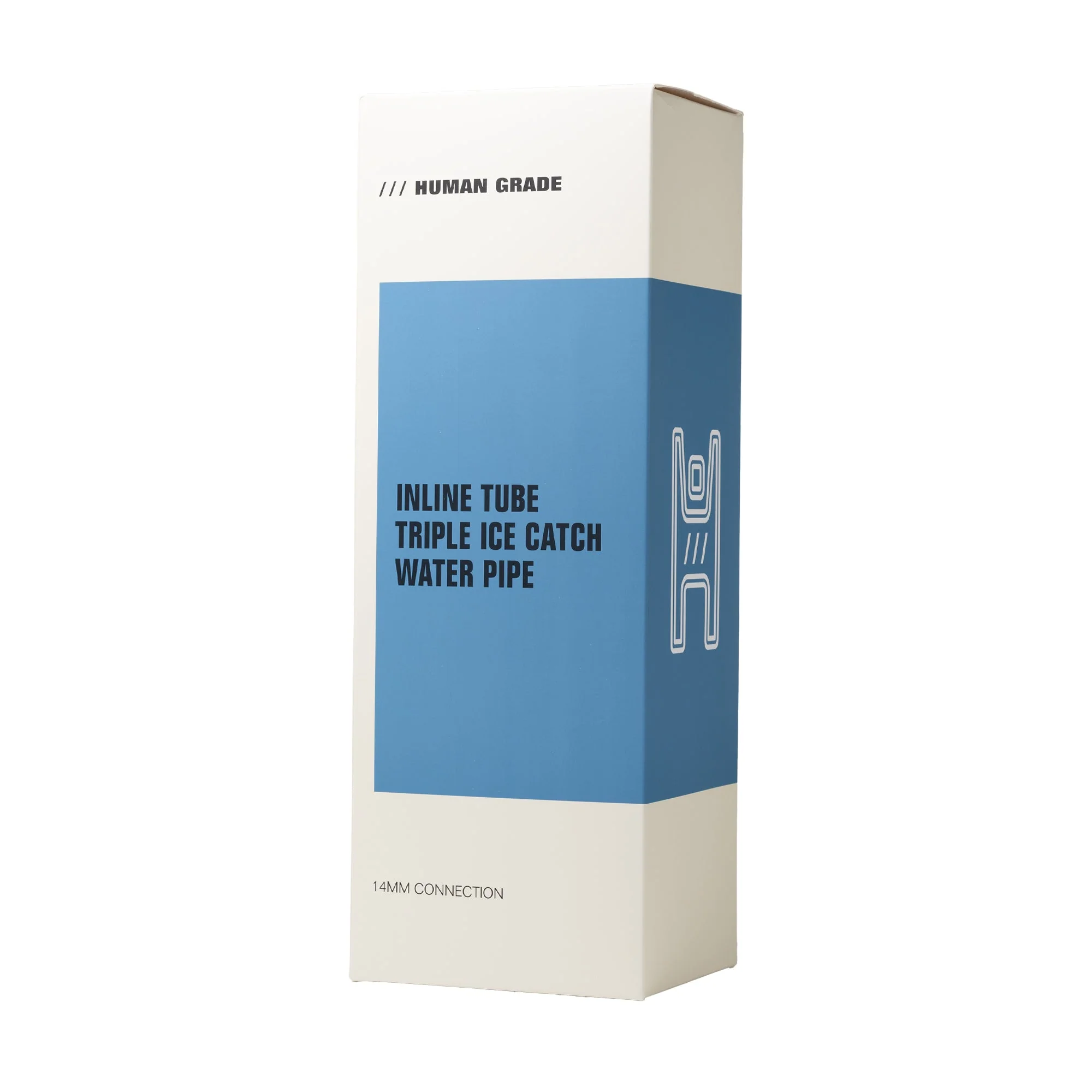 Human Grade Inline Tube Triple Ice Catch Glass Water Pipe - Image 8