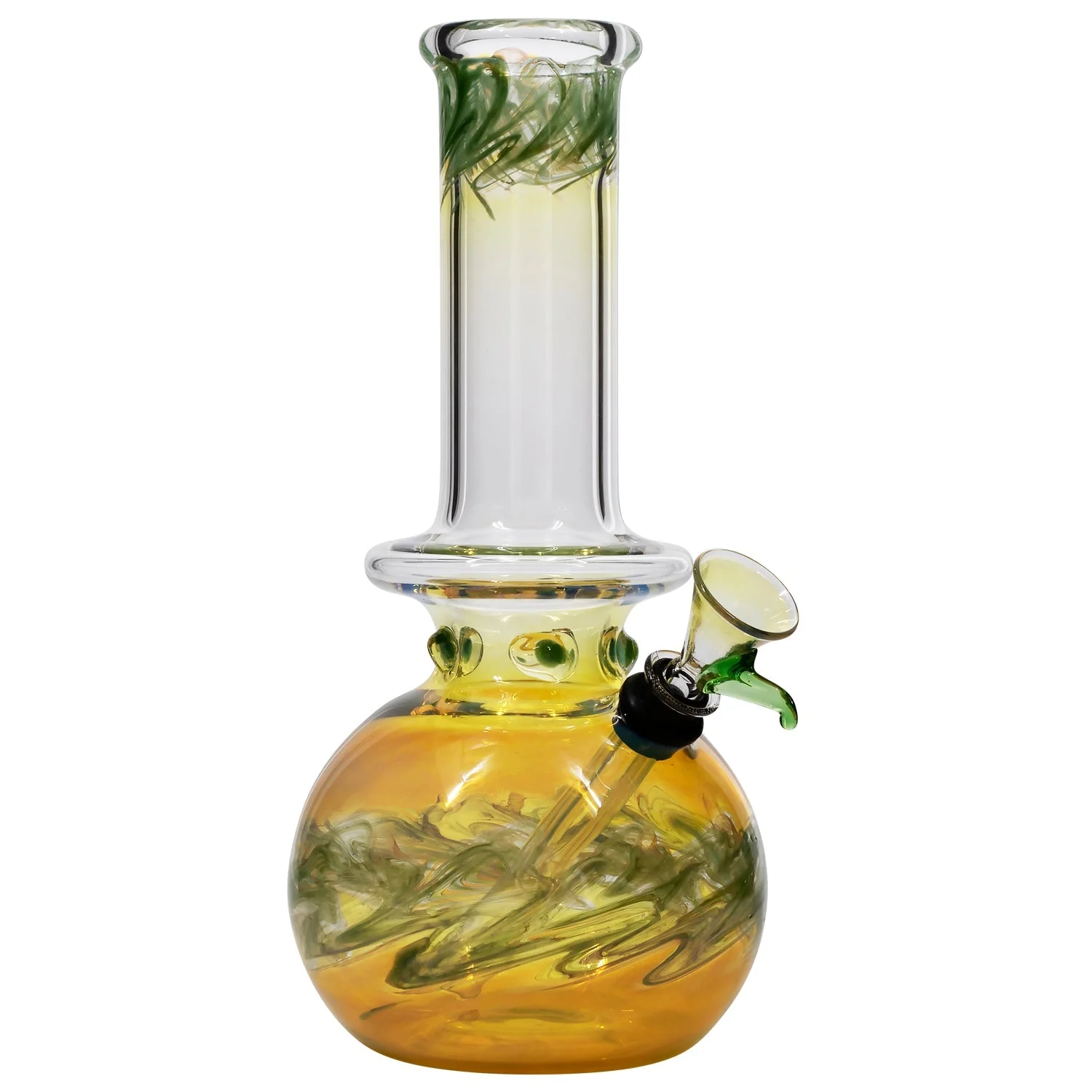LA Pipes Time Traveler Silver Fumed Pull-Stem Bubble Bong 8" - Image 11