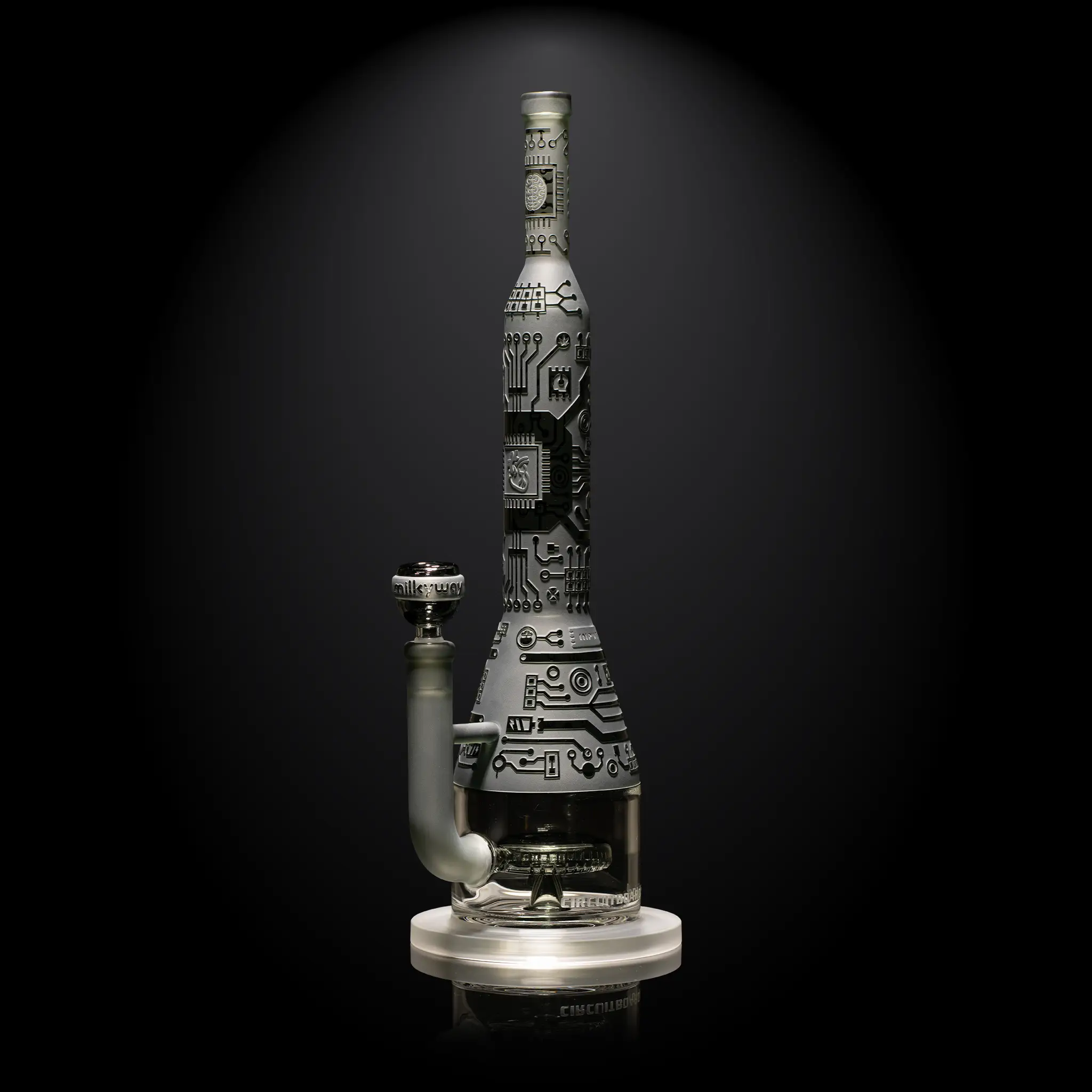 Milky Way Glass Circuitboard: I/O 16" Water Pipe (Smoke)