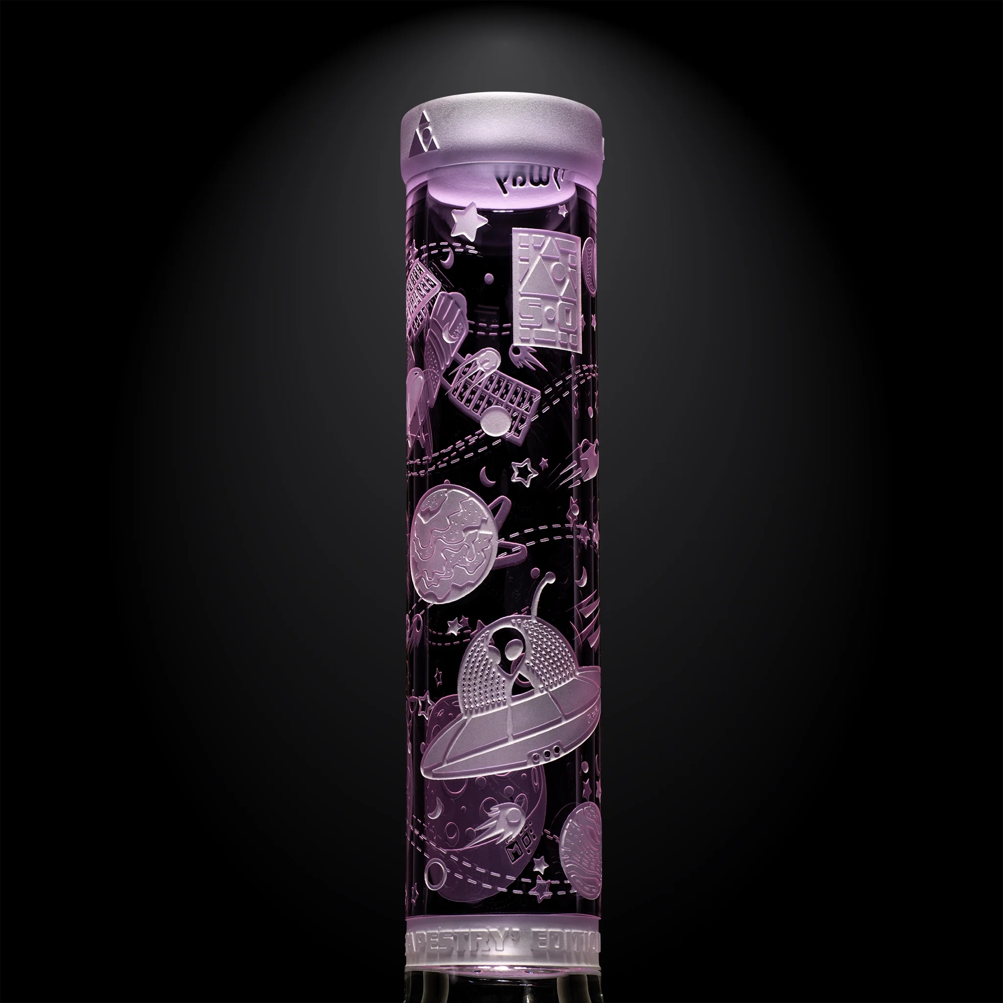 Milky Way Glass Space Odyssey: 4001 AD 14″ Beaker Bong (Purple) - Image 3