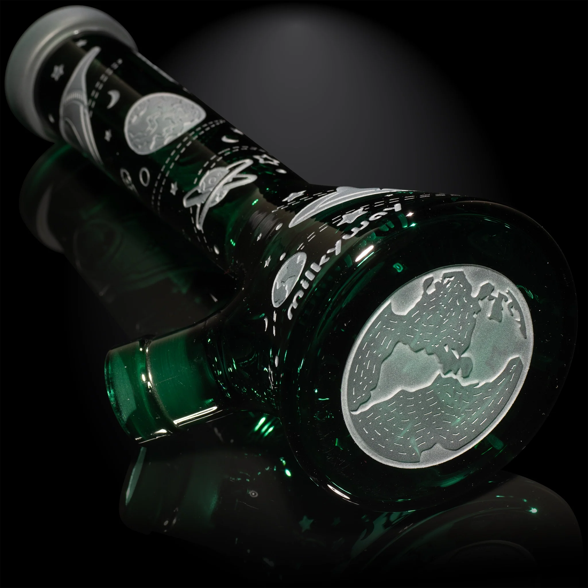 Milky Way Glass Space Odyssey Mini 8" Beaker Bong (Teal) - Image 4