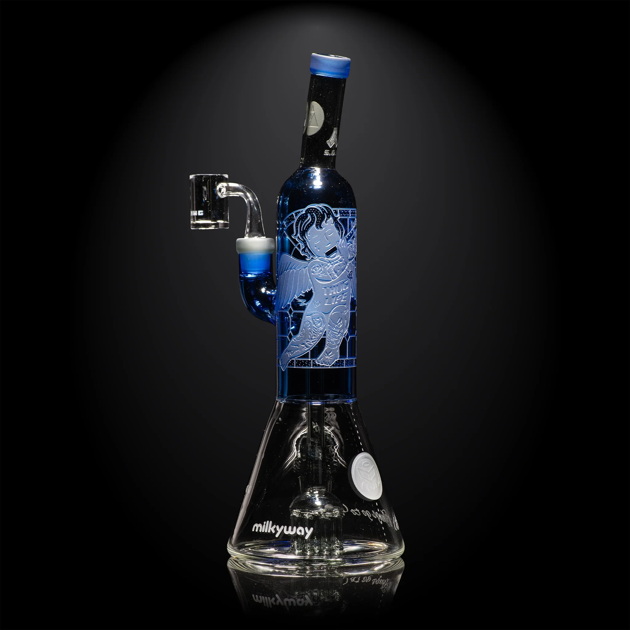 Milky Way Glass Thug Life 13" Dab Rig (Blue) - Image 3