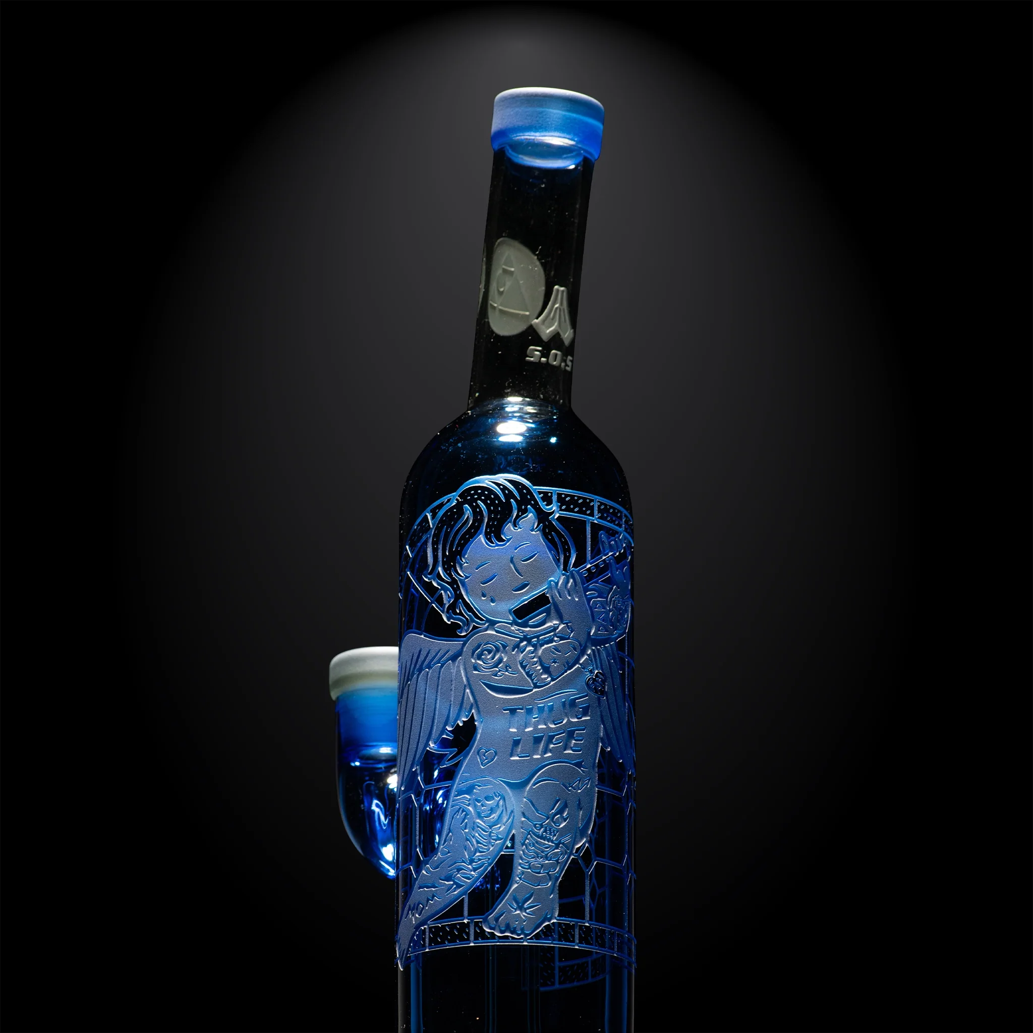 Milky Way Glass Thug Life 13" Dab Rig (Blue) - Image 6