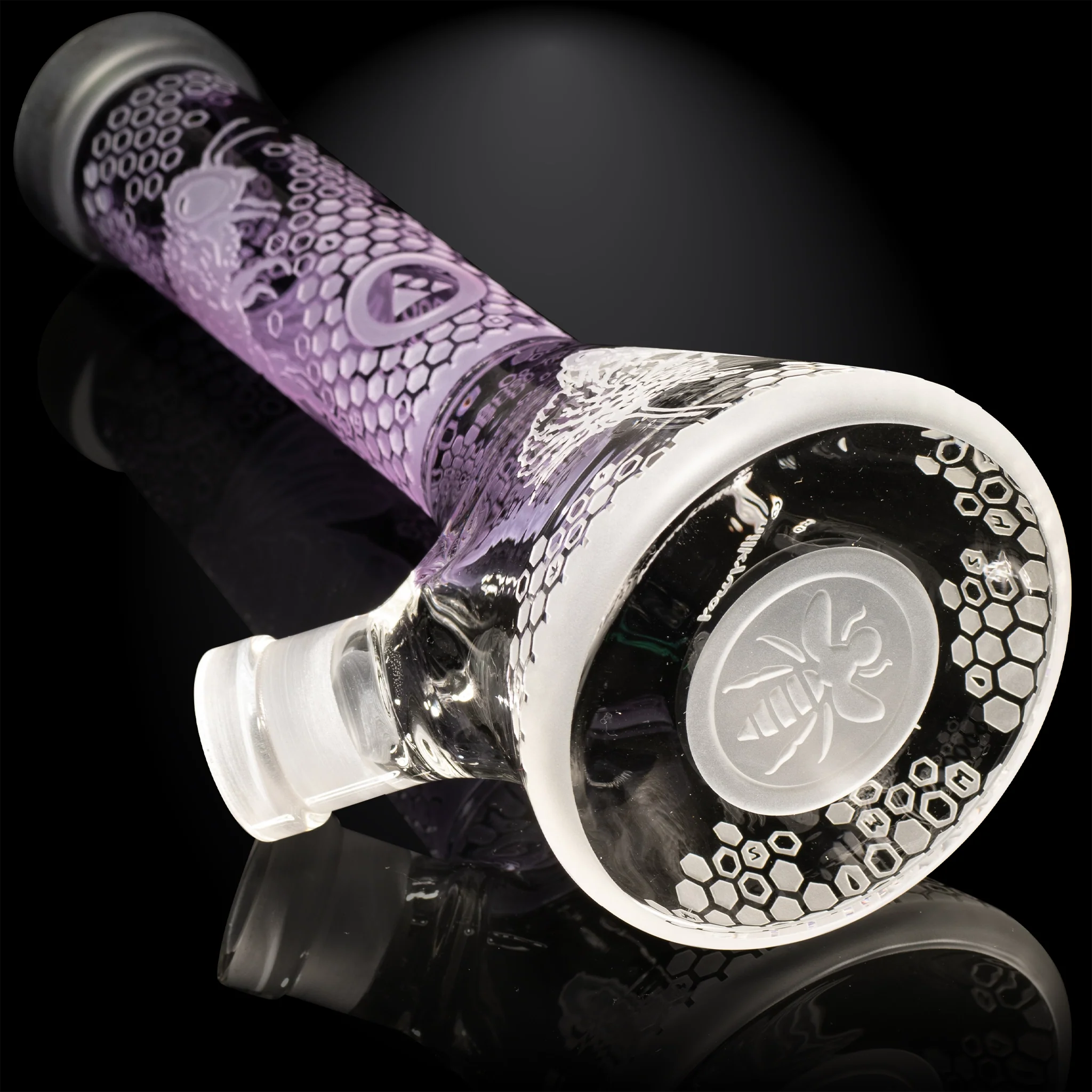 Milky Way Glass Tiny Apiary Mini 8" Beaker Bong (Purple) - Image 4