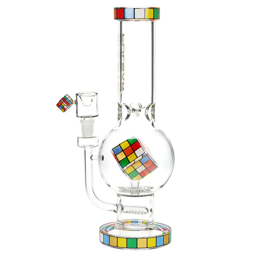 Pulsar Rubik's Cube Perc Bubble Base Glass Water Pipe - Image 6