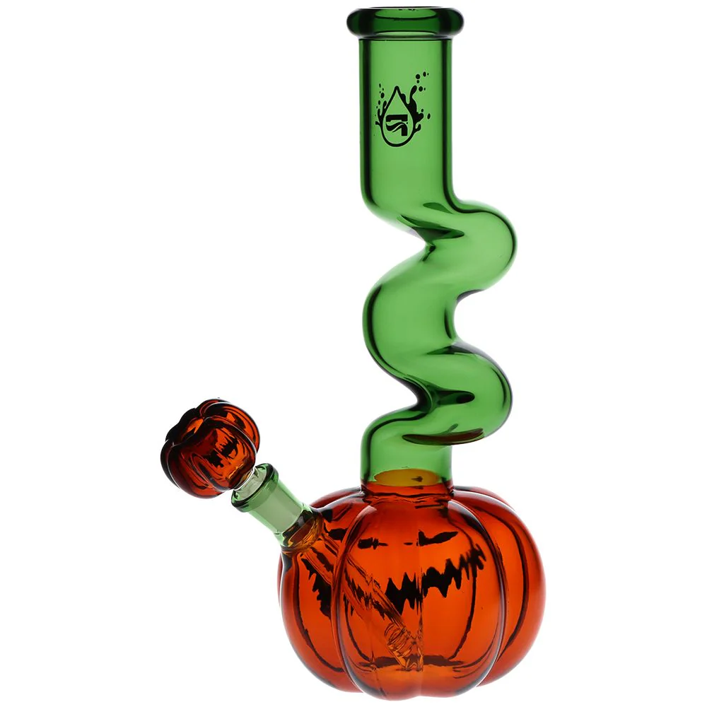 Twisty And Wicked Jack-O-Lantern Glass Water Pipe - Image 4