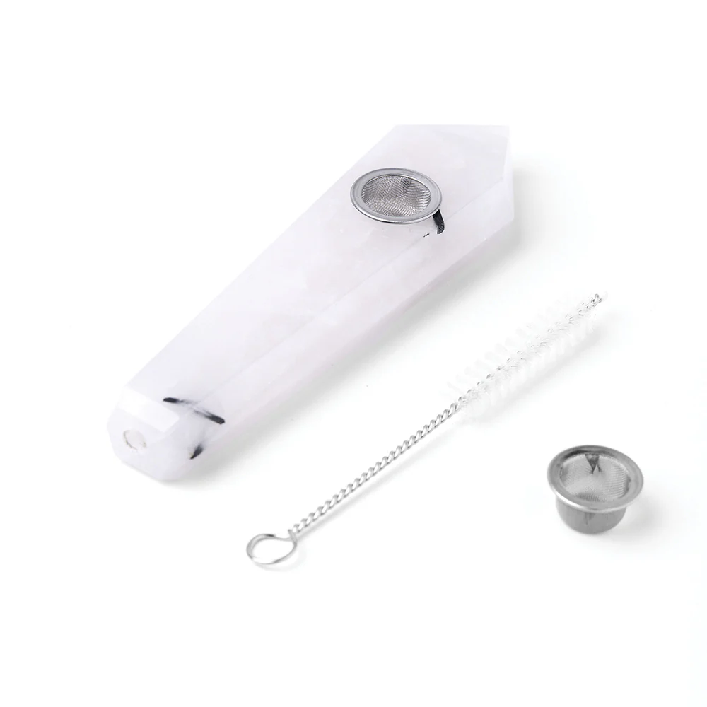 Tourmalinated Quartz Gemstone Pipe - Image 4